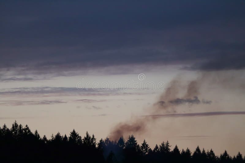 Pillar of Smoke Colliding in Red and Green on a White Background. Print