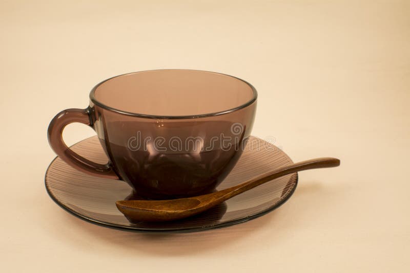 Cup with Saucer and Spoon on a Light Background Stock Image Image of
