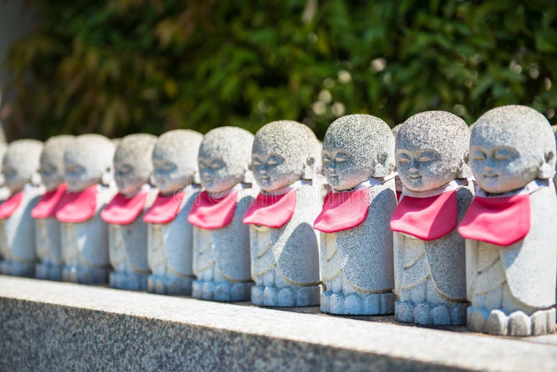 The Small Japanese Jizo Statues Stock Image Image of culture, clean