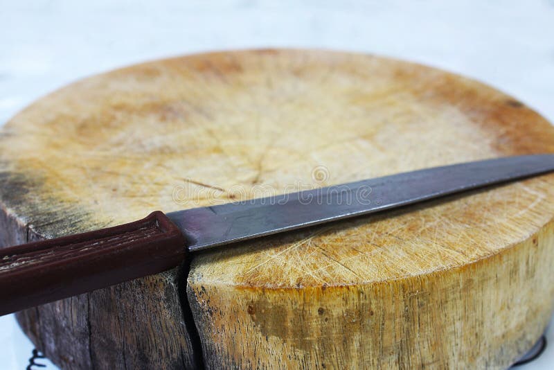 A Small Knife on a Chopping Board Stock Photo Image of textured
