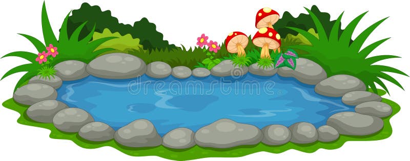 A small lake cartoon stock illustration. Illustration of cartoon - 76442654