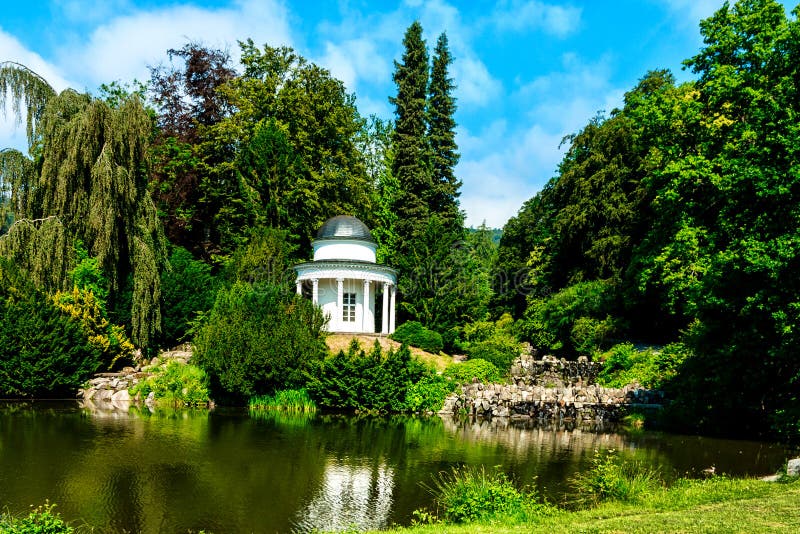 Small lake in the castle garden of Kassel, Germany