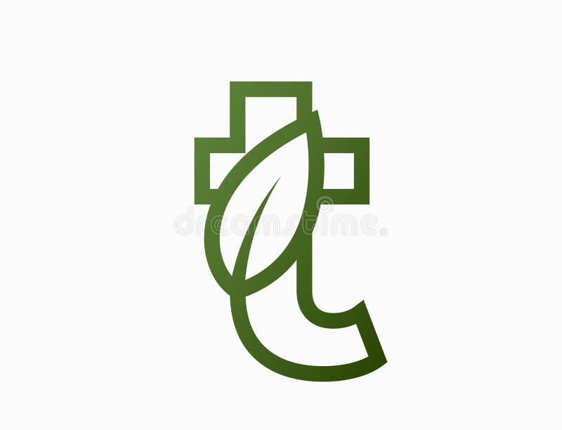 Small line letter t with leaf. eco friendly and environment symbol. isolated vector image stock illustration
