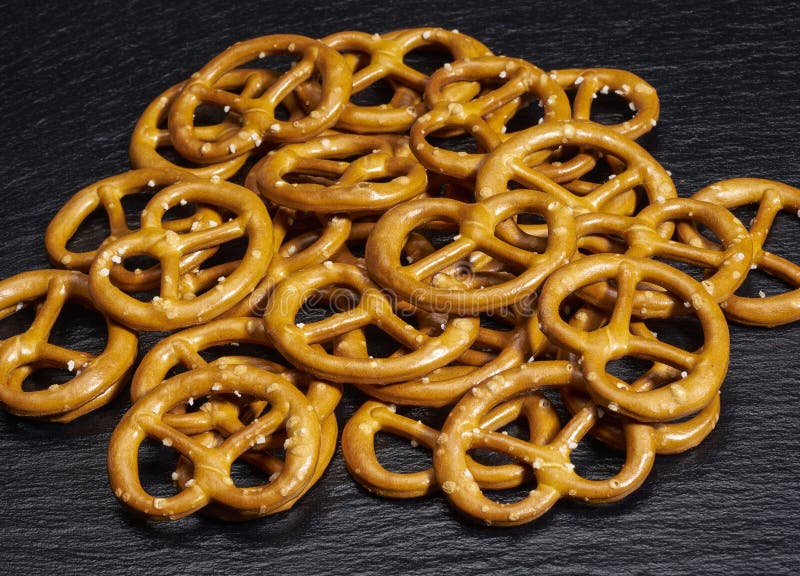 Small lye pretzel closeup stock photo. Image of salted 87961822