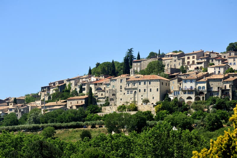 Small Medieval French Village of Vezenobres Stock Image - Image of ...