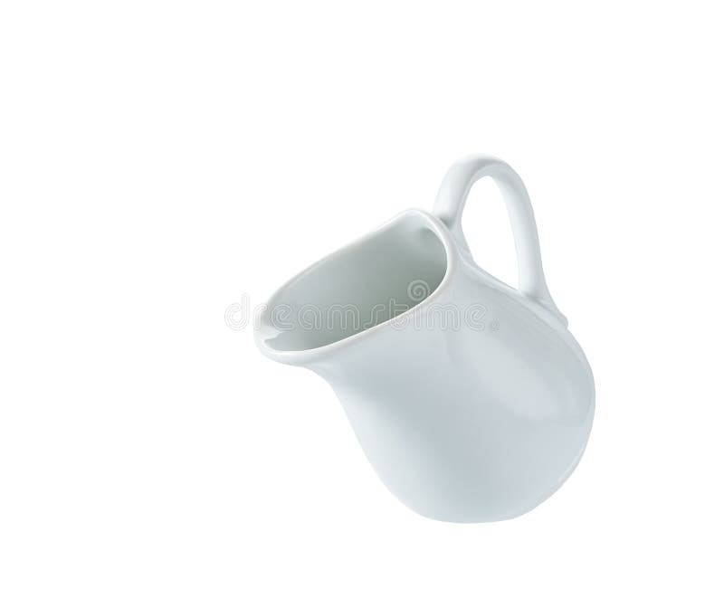 Small Milk Jar or Creamer Isolated on White Background Stock Image