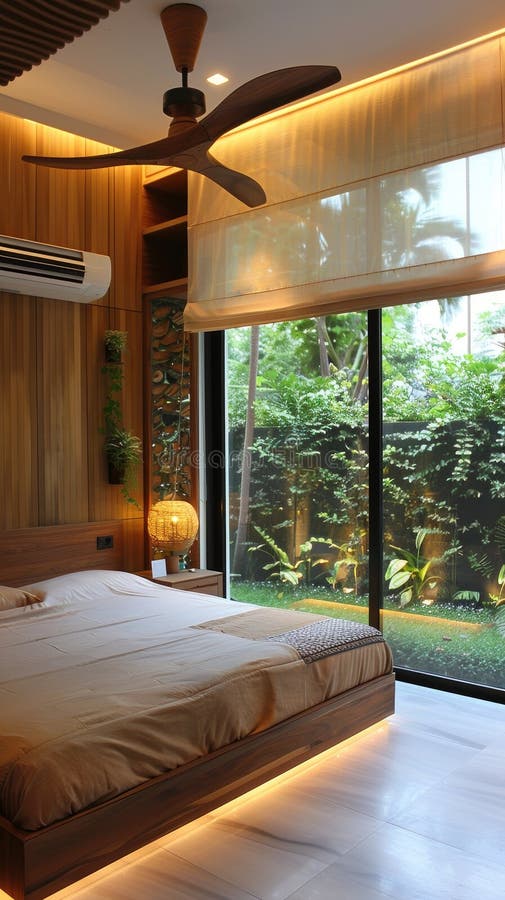 A Small Modern Kitchen Featuring a Low Ceiling Fan with Elegant Design ...