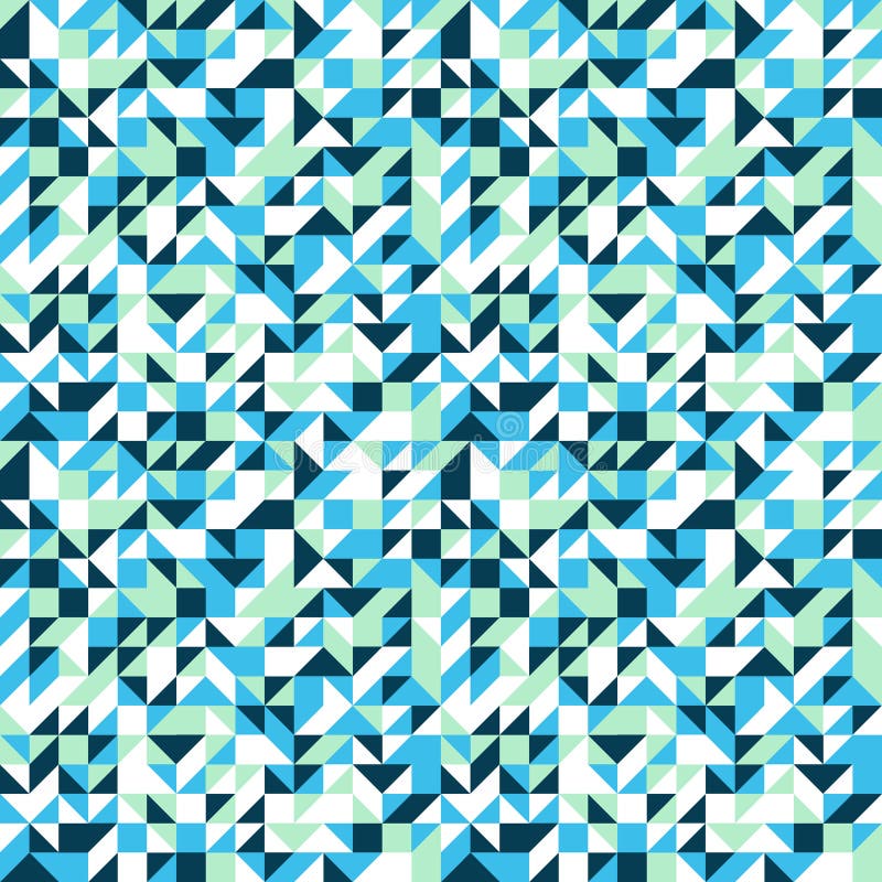 Small mosaic pattern in blue stock illustration
