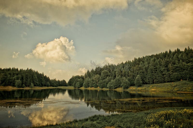 Small mountain lake stock photo. Image of lake, pond 24998978