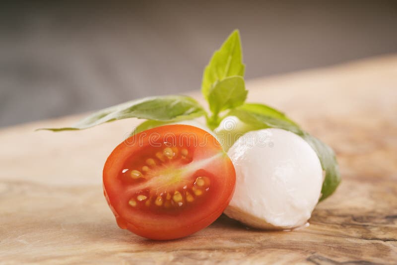 Small Mozzarella Balls with Plum Tomato Stock Image Image of healthy