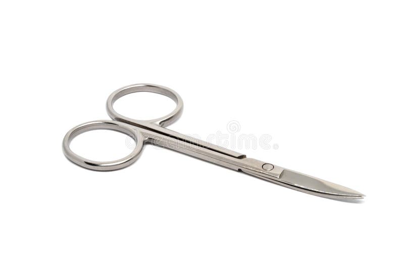 Small Nail Scissors Isolated on a White Background Stock Image Image