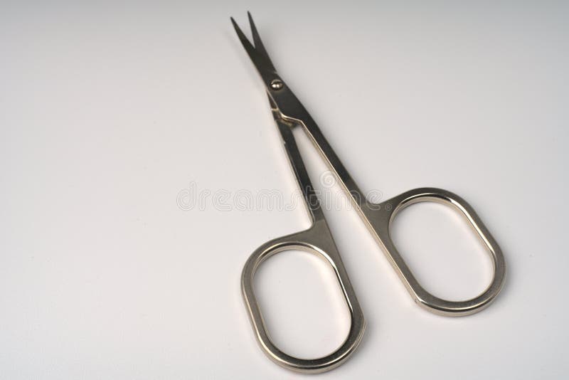 Small Nail Scissors on a White Background. Stock Image Image of