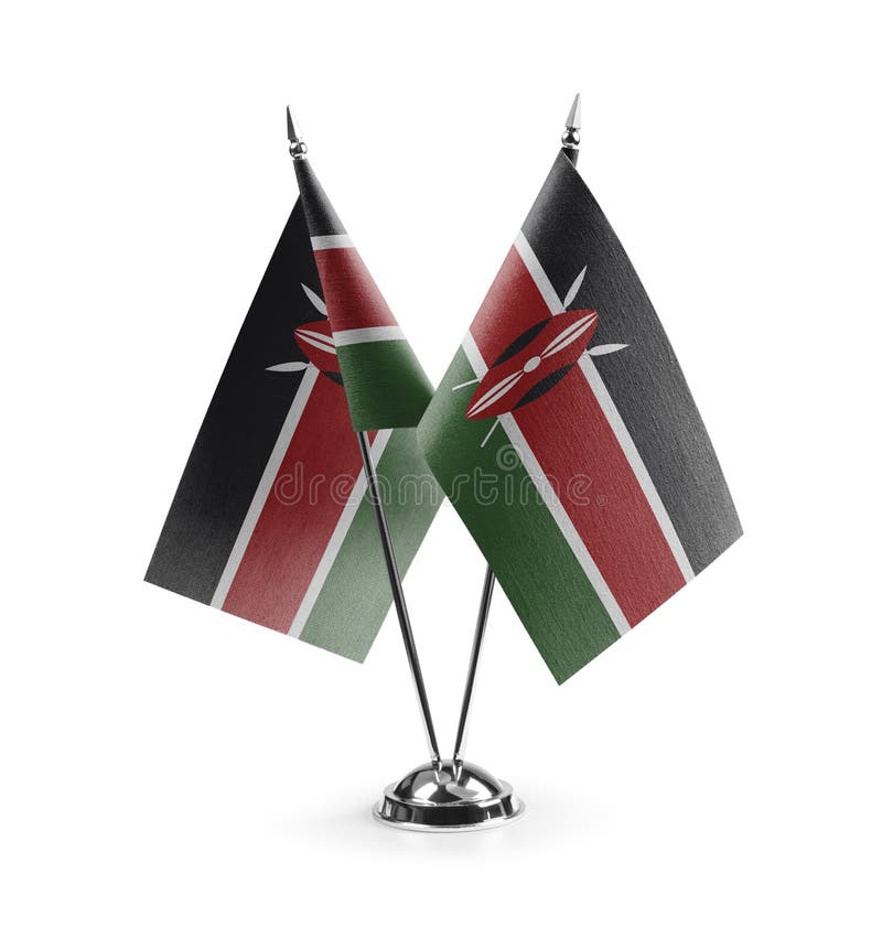 Small national flags of the Kenya on a white background royalty free illustration