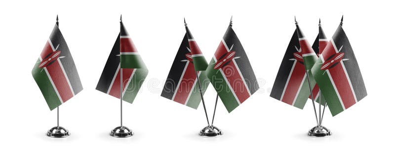 Small national flags of the Kenya on a white background vector illustration