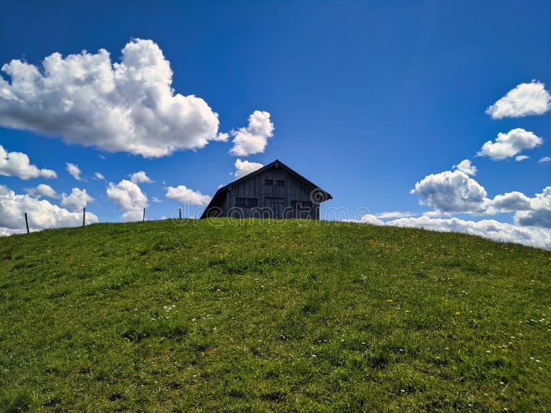 Small Old Wooden Hut on the Hill with a Fantastic View of the Hills in ...