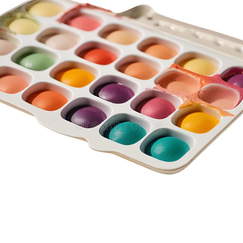 Small Palette of Solid Food Coloring Tablets Stock Illustration ...