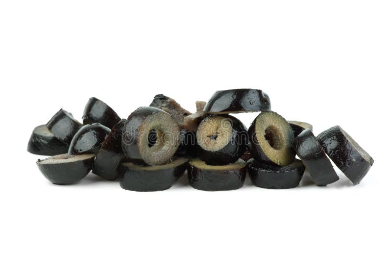 Small pile of sliced black olives