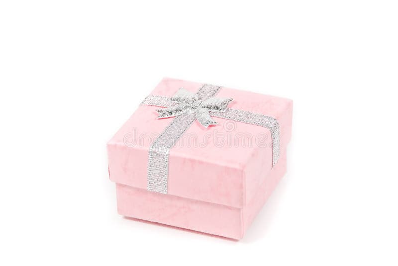 Small pink present box stock images