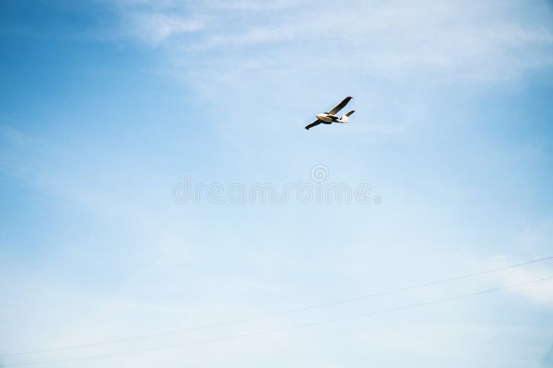 A Small Plane Flying in the Sky. Stock Image Image of aerial, journey 229863465