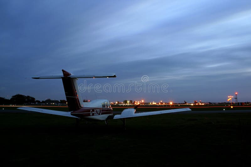 Small plane waiting to take off