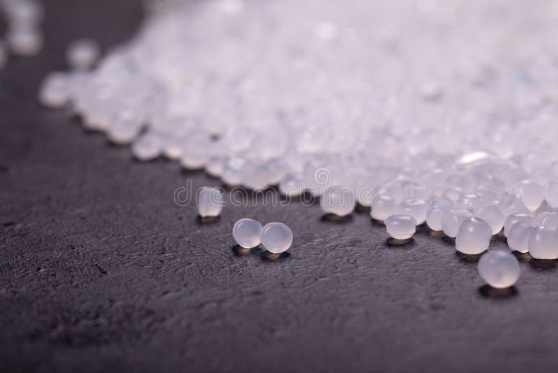 Small Plastic Pellets. Micro Plastic. Air Pollution. Stock Image