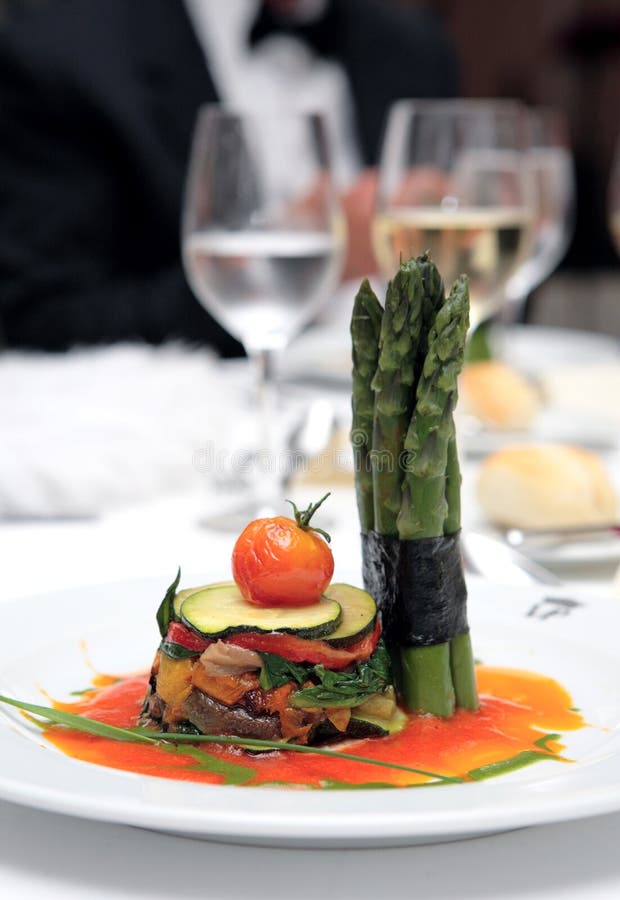 Small plate of gourmet food at wedding