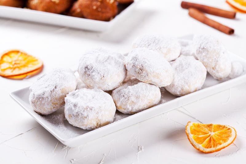 Small Platter Of Homemade Greek Kourabiedes