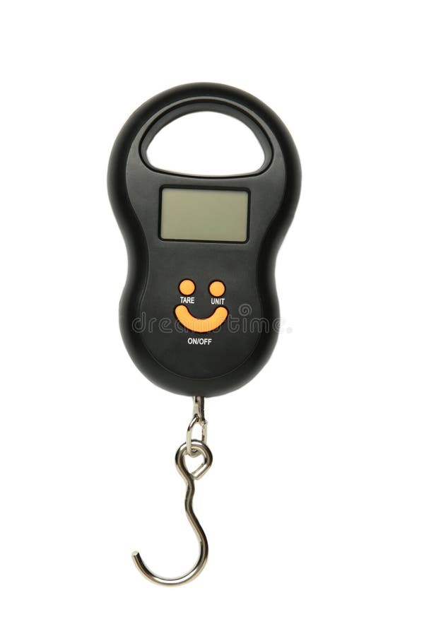 Small portable electronic scale isolated on a white background royalty free stock image