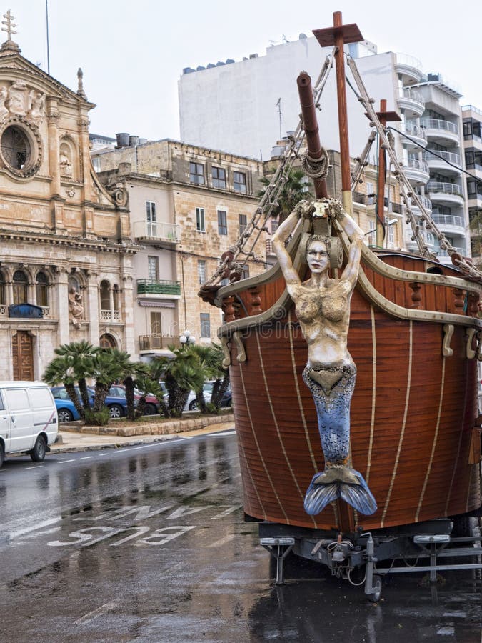 Small portable galleon at Sliema Malta stock images Small portable galleon at Sliema Malta stock images