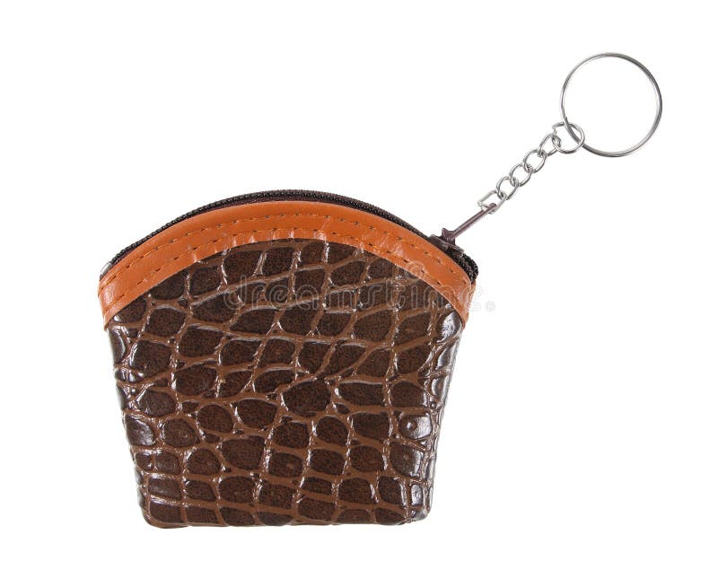 Small purse whit chain ring  ,bag on white background