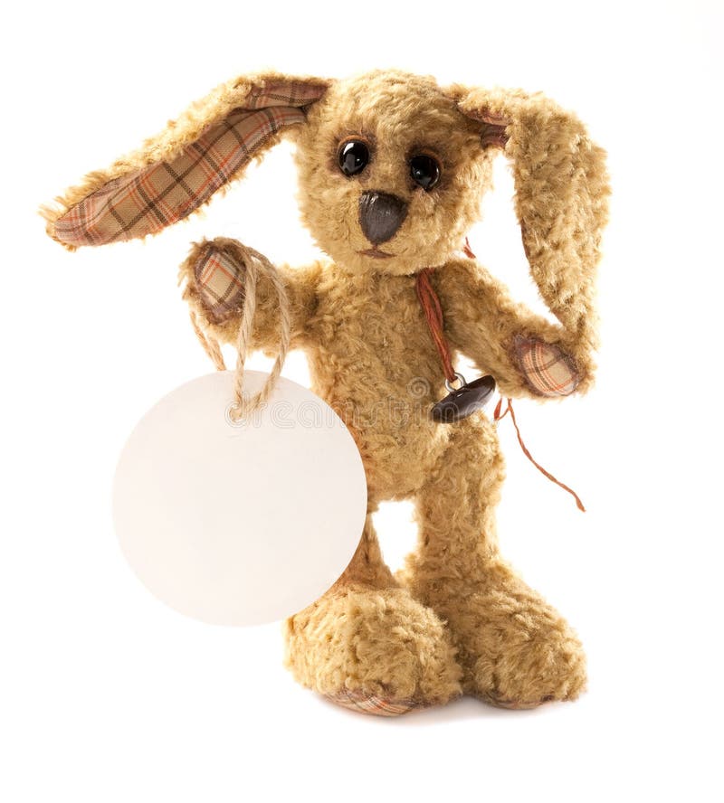 Small Rabbit Bunny Soft Toy Standing Stock Photo Image of background