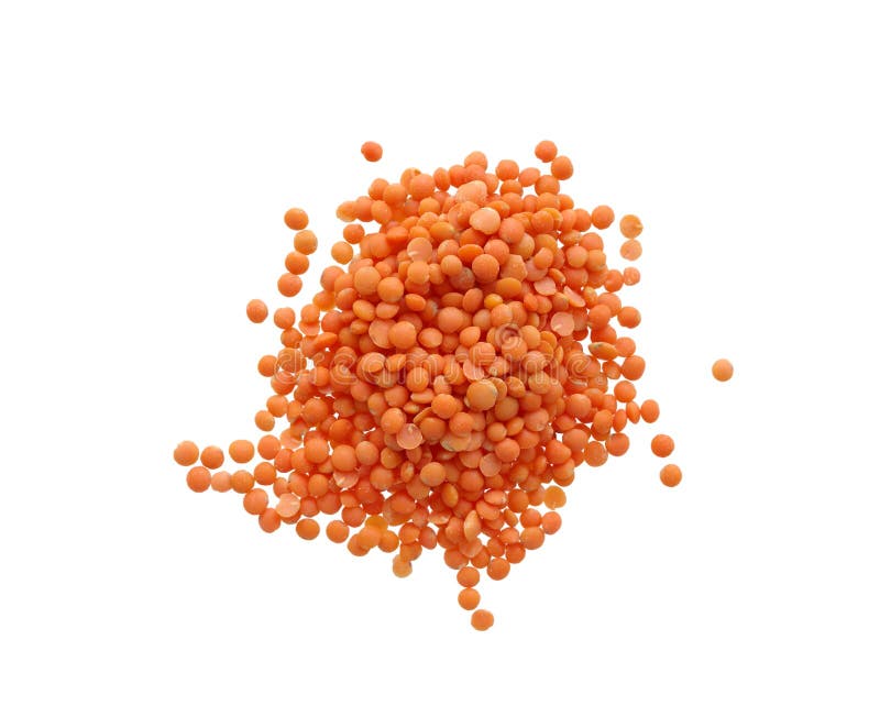 Small Red Orange Lentils Isolated on White Stock Photo Image of pile