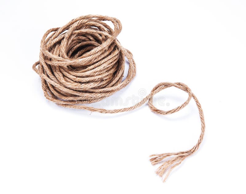 Small Rope Coiled on White Background Stock Photo - Image of stack, rope:  31524982
