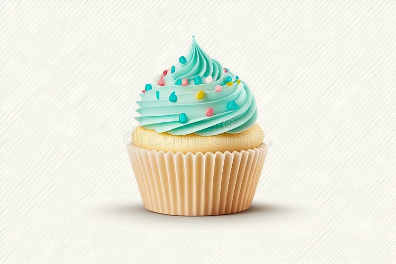 Small round cupcake for dessert isolated on white background royalty free illustration