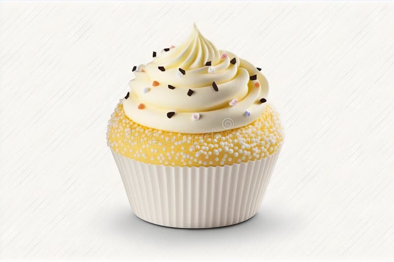 Small round cupcake for dessert isolated on white background royalty free illustration