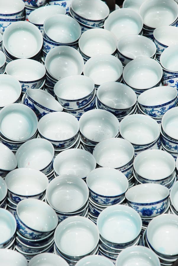 Small round porcelain tea cups