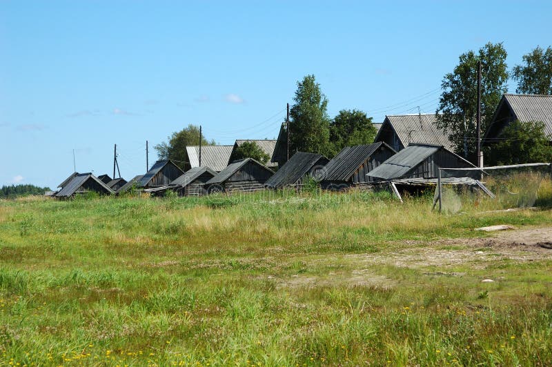 Small russian fishing village