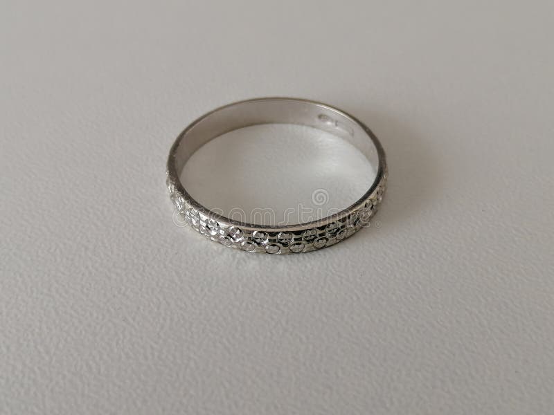 Small Slightly Scratched White Gold Ring Stock Image Image of