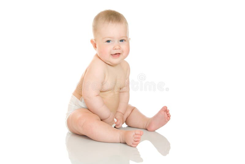 Small smiling baby isolated 2