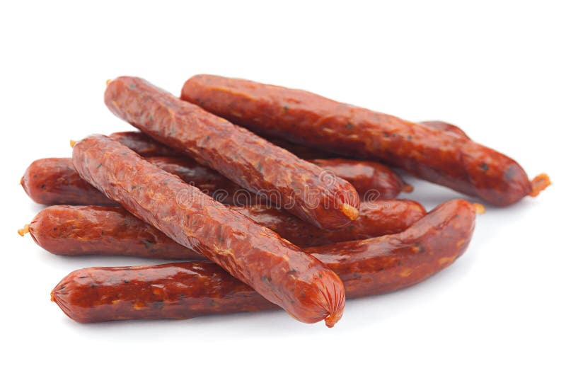 Small smoked sausage stock image. Image of food, product - 82841383