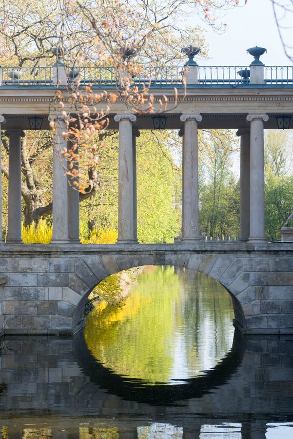 Small stone bridge in Lazienki Park stock photography Small stone bridge in Lazienki Park stock photography
