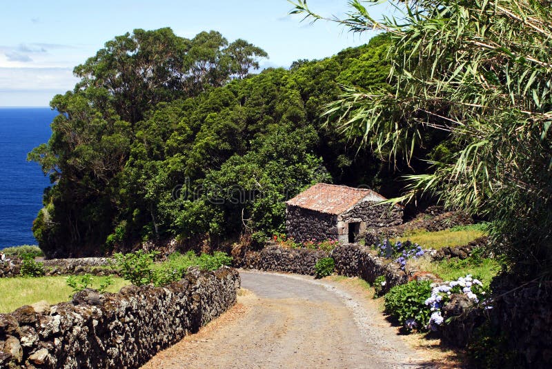 Small stone house stock photos