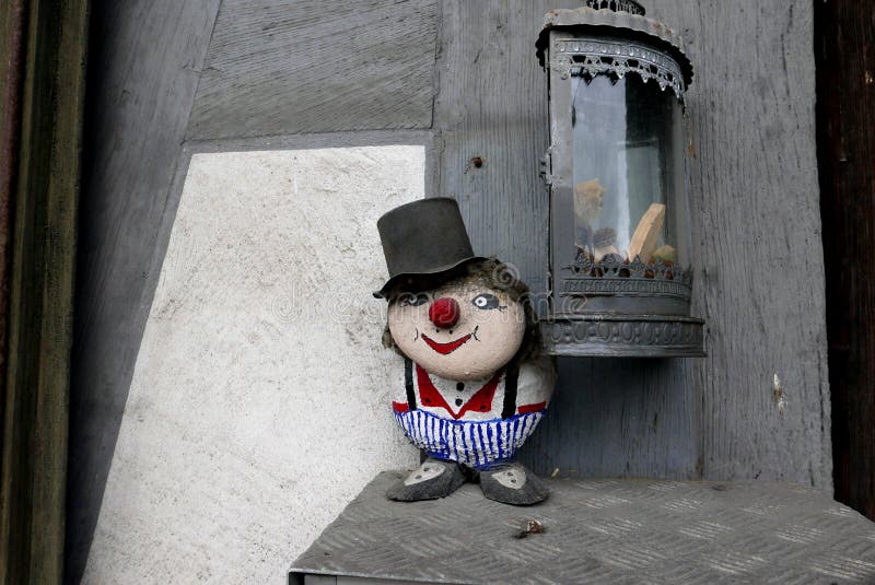 Small stone man welcomed. stock image