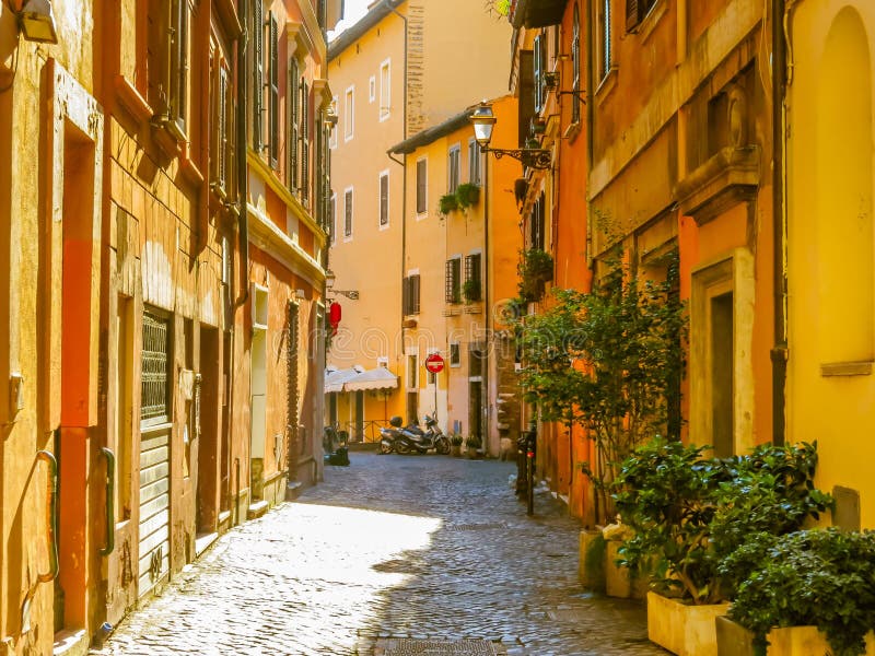 Small street in the Trastevere. royalty free stock photos Small street in the Trastevere. royalty free stock photos
