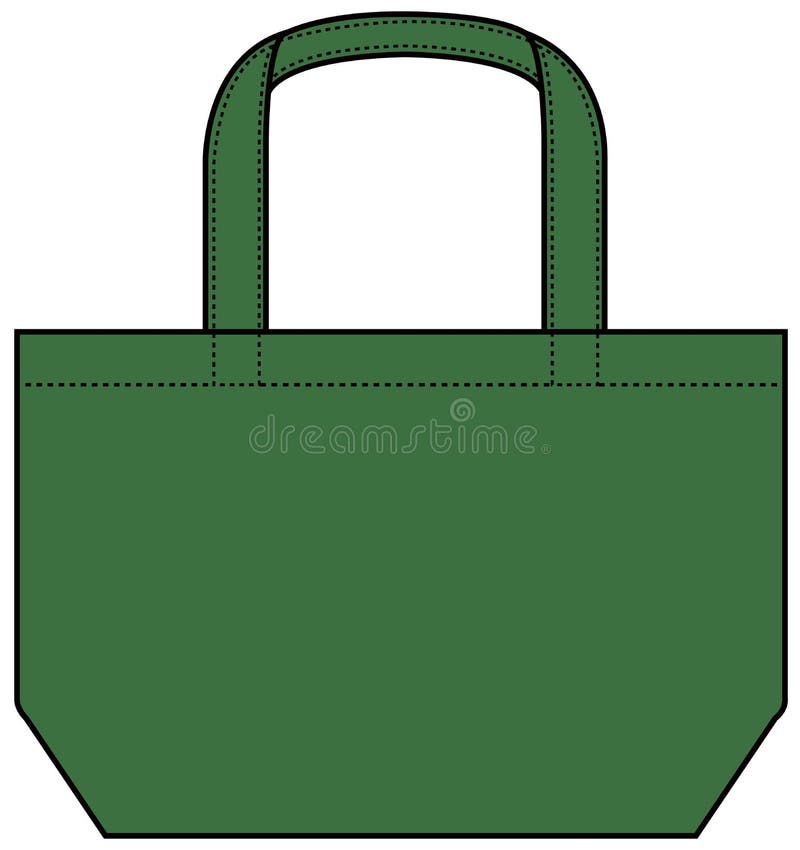 Small tote bag ecobag , shopping bag template vector illustration stock illustration