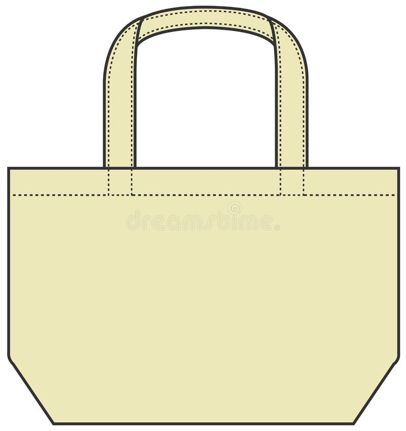 Small tote bag ecobag , shopping bag template vector illustration royalty free illustration