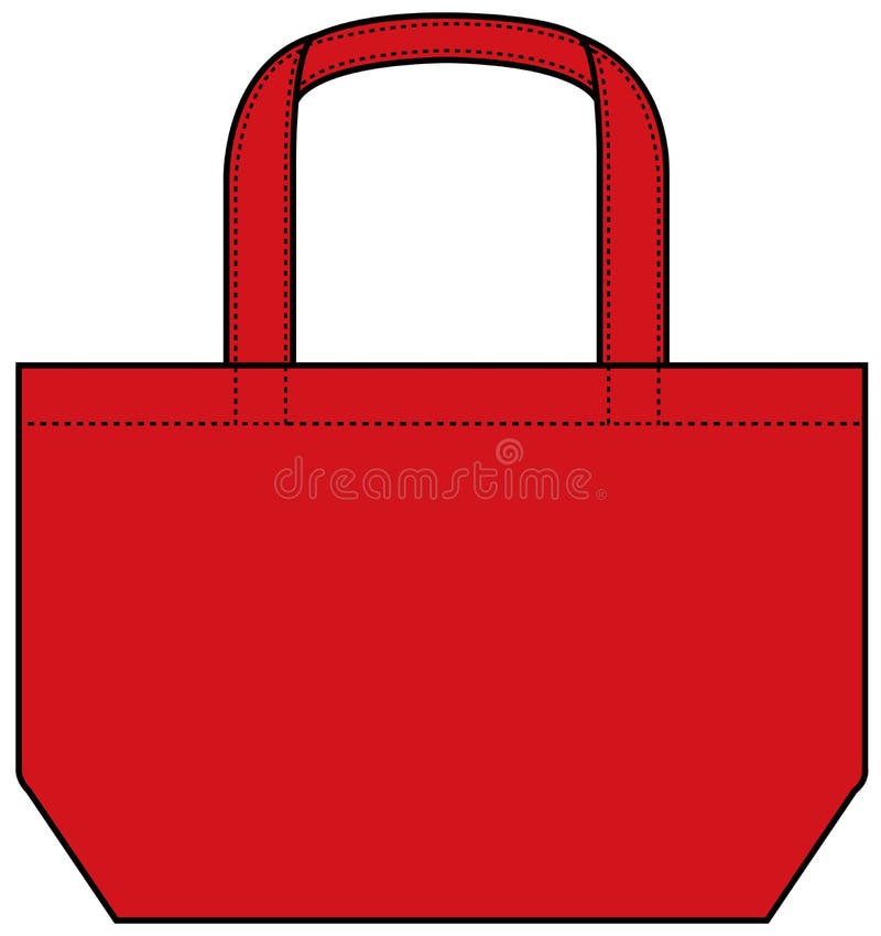 Small tote bag ecobag , shopping bag template vector illustration royalty free illustration