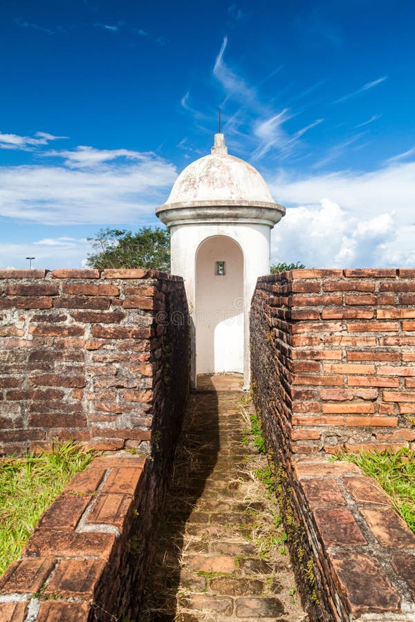 Small tower at St. Joseph Sao Jose fortress in Macapa, Braz