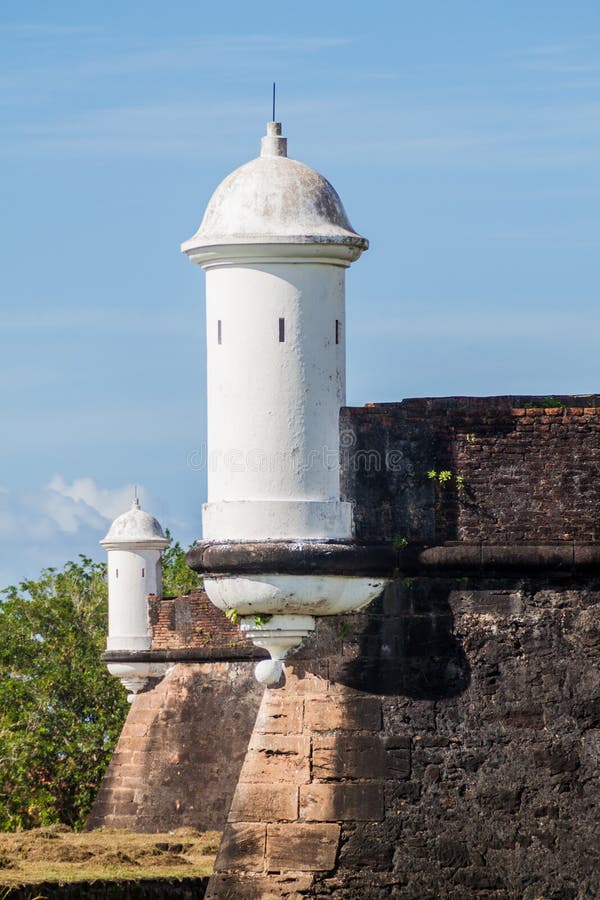 Small tower at St. Joseph Sao Jose fortress in Macapa, Braz