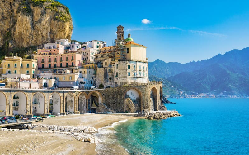 Town of Atrani, Amalfi Coast, Campania, Italy Stock Photo - Image of ...